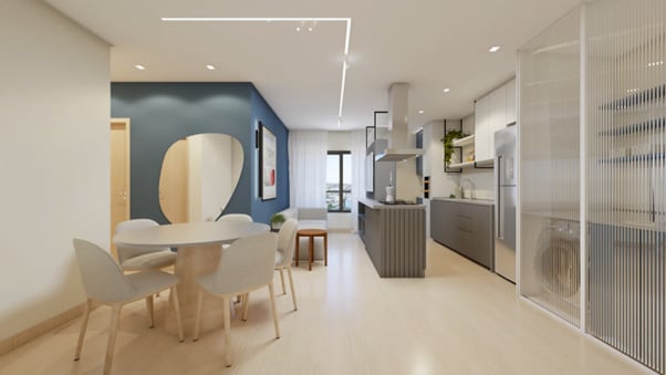 Imagem projeto de apartamento de 59m² - Viplan Glória.