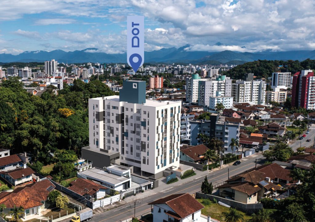 Empreendimento DOT localizado em área valorizada do bairro Saguaçu em Joinville, com fácil acesso e infraestrutura completa.