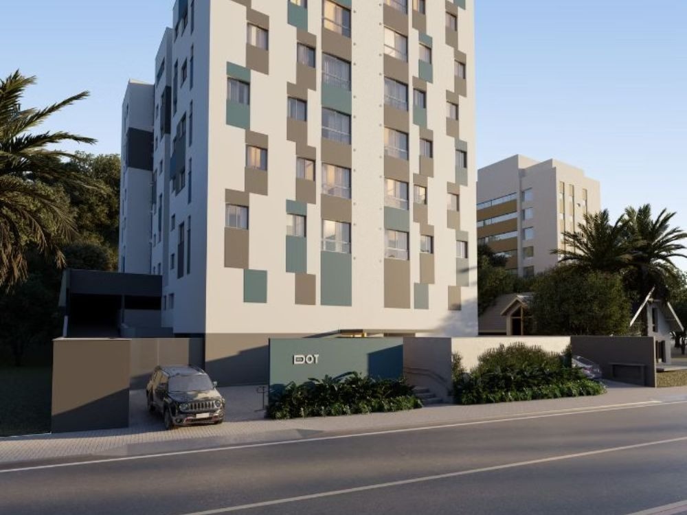 Fachada moderna de edifício residencial, ideal para quem deseja comprar apartamento para investimento em valorização imobiliária.