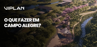 ista aérea com áreas verdes, trilhas e riacho, destacando opções de lazer e contato com a natureza em O que fazer em Campo Alegre.